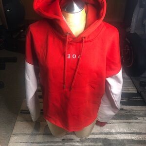 304 Red and White Hoodie